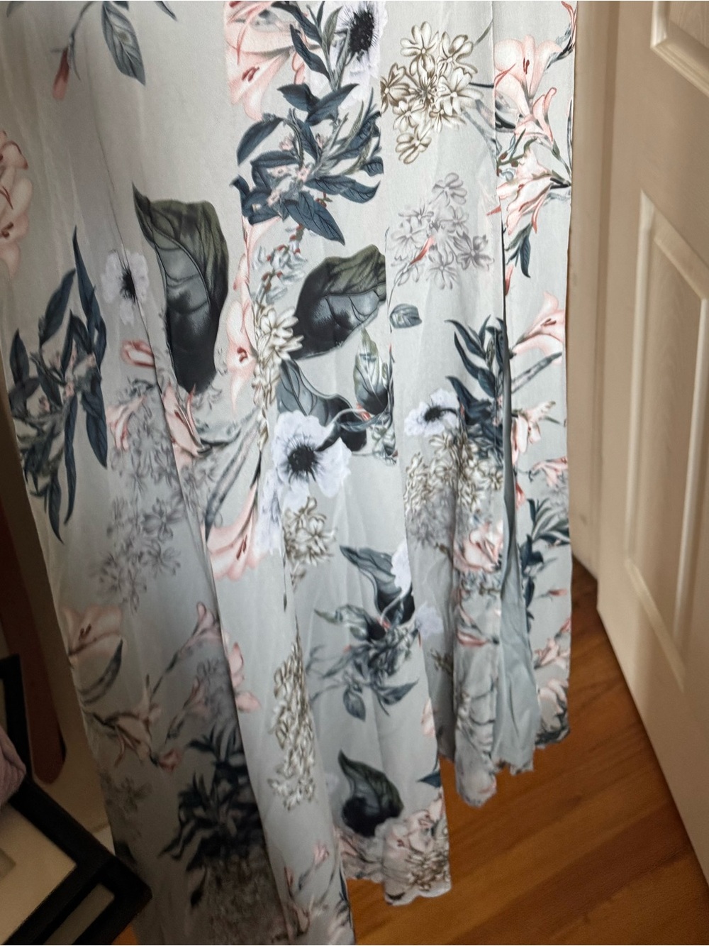 Baltic Born Naomi Floral Chiffon Maxi Dress XL Wedding Guest Pale Blue Floral - Picture 9 of 12
